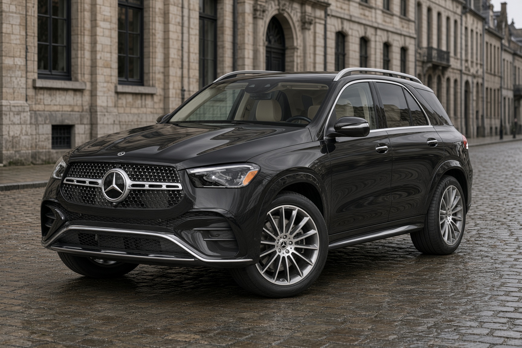 Mercedes GLE SUV, outdoors. Not the coupe.